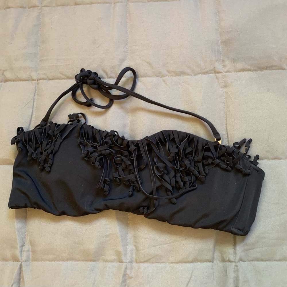 Victoria secret Black Fringe bikini Top